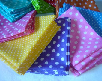 12 POCKETS PINK LOZENGE FOR SWEETS JEWELRY WHITE DOTS / / 7.5 X 11 CM
