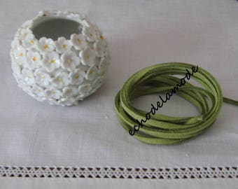 1 m kiwi green suede 3 mm bracelet creations