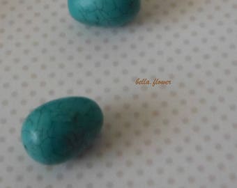 Perle OLIVE turquoise 2 cm