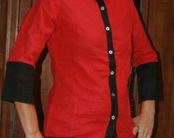 Ethnic Mandarin collar shirt