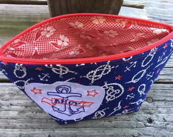 Ahoy Nautical Make Up Bag