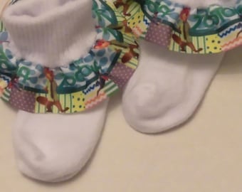 Zootopia ruffle socks, infant ruffle socks, character socks, animal socks, blue ruffle socks, baby socks, fun socks