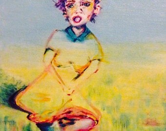 Women In The Landscape - Original Oil Painting 12x12 On Canvas By Elise Galpeirn