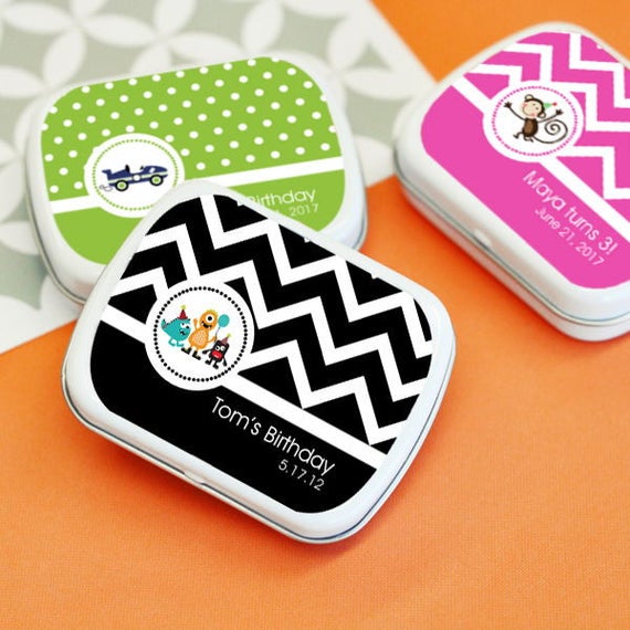 24 Personalized Mint Tin Birthday Party Favor Birthday