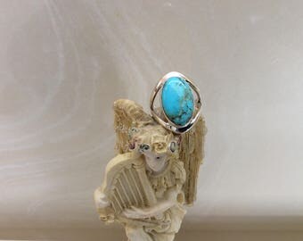 Turquoise ring set in silver
