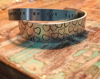 Custom Heart Cuff Bracelet