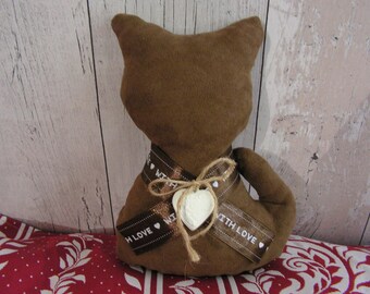 Cat standing Brown and ecru, or hang