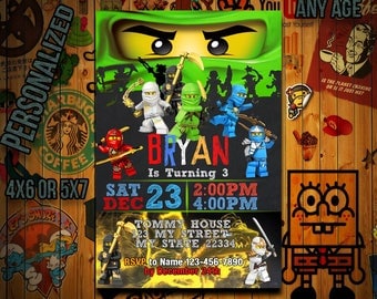 Ninjago Ninjago Invitation Ninjago Birthday Ninjago Party Ninjago Invitations Ninjago Printable Invitation Ninja Go Birthday Ninjago