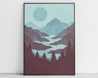 Modern Mountain Art Printable Wilderness Geometric Print Modern Mountain Art Printable Wilderness Geometric Print