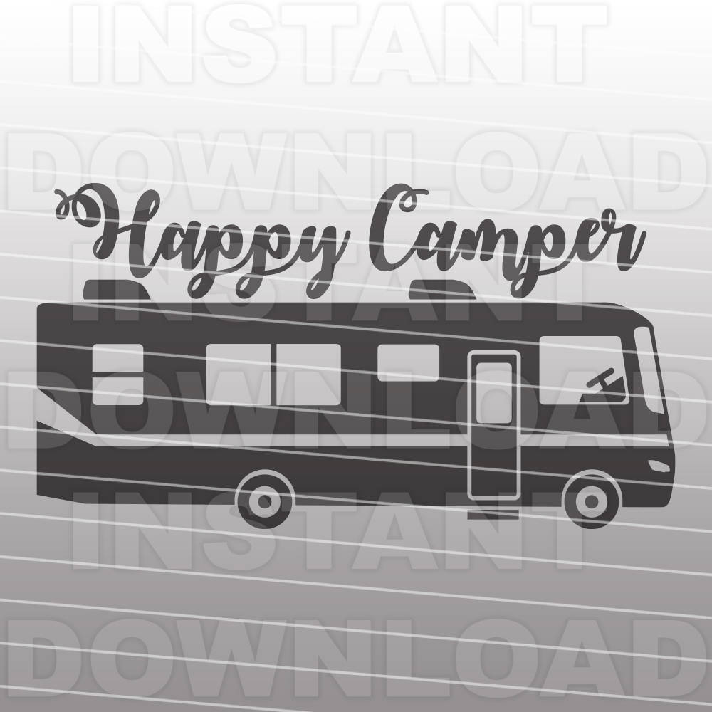 Download Free Svg Happy Camper Vector Print Cut File