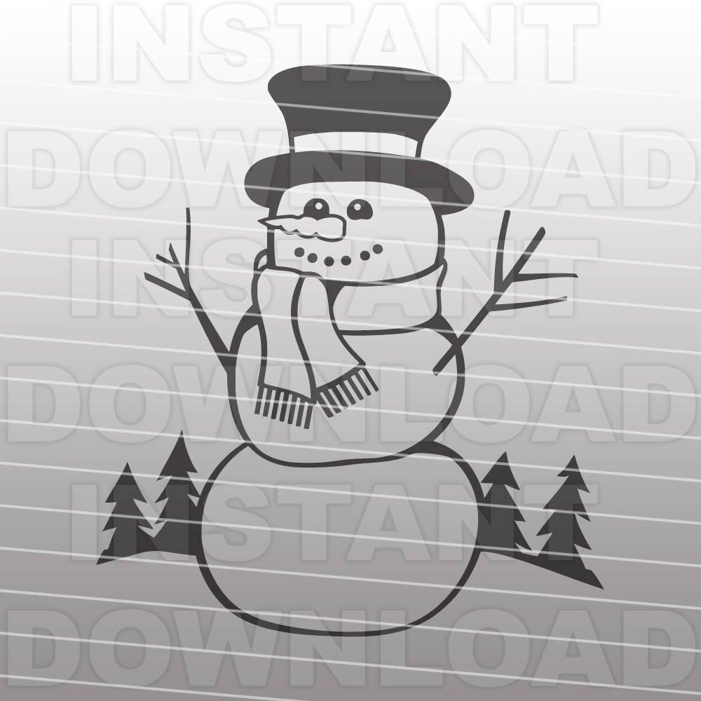 Download Snowman SVG File-Christmas SVG File-Die Cut,Vector Clip Art Commercial & Personal Use Cricut ...