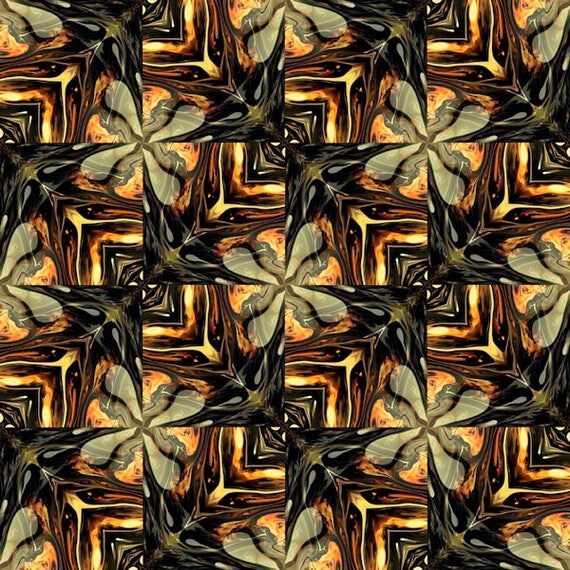 Abstract Flower Hand Created Red Peach Artist Lycra Knit Fabric By The Yard Athletic Apparel Swimwear Swim Suit