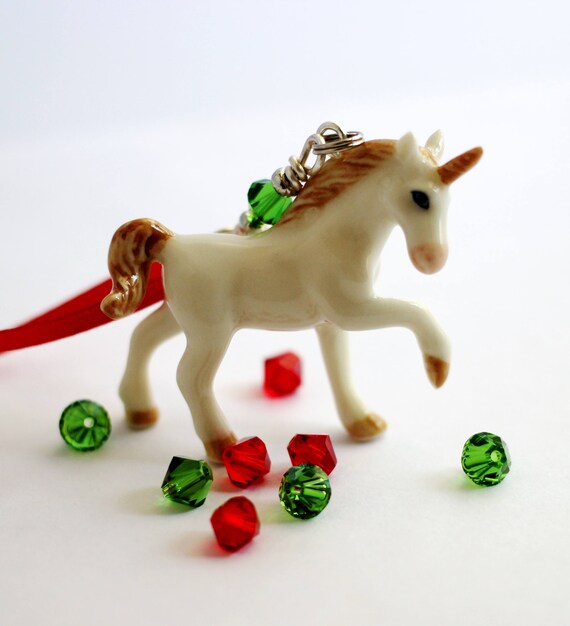 Unicorn Christmas Ornament White Unicorn Tree Decor Handmade