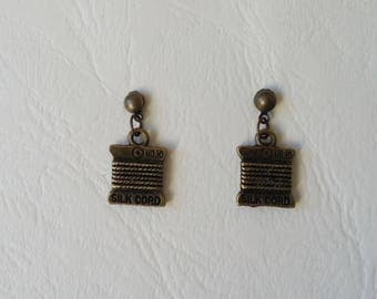Earrings ♥ ♥ antique spools of thread