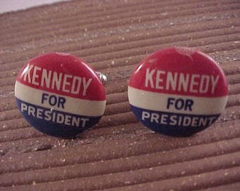 Cuff Links John F Kennedy Campaign Button