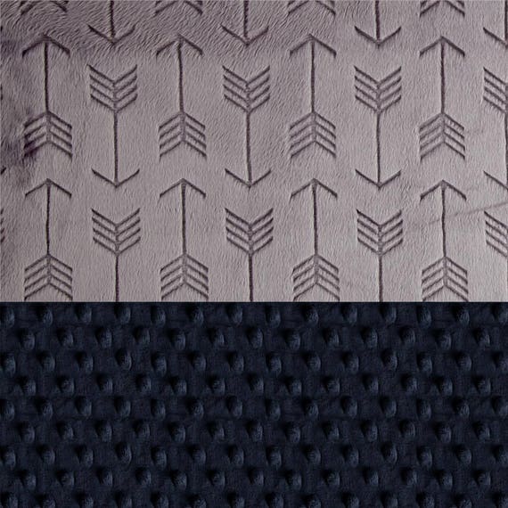 Minky Baby Blanket Boy, Charcoal Arrow Navy Personalized Baby Blanket // Arrow Baby Blanket // Baby Shower Gift