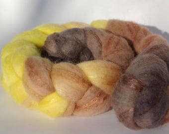 Merino and silk for spinning or felting - 100g