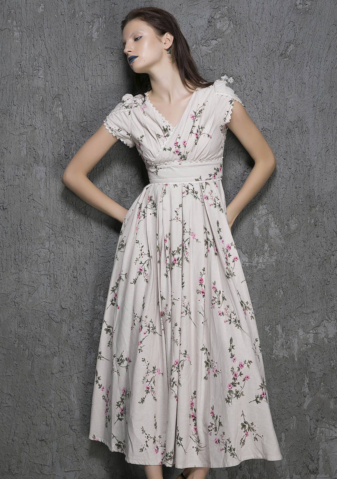 Maxi dress Floral dress Duck Egg blue wedding dress Prom