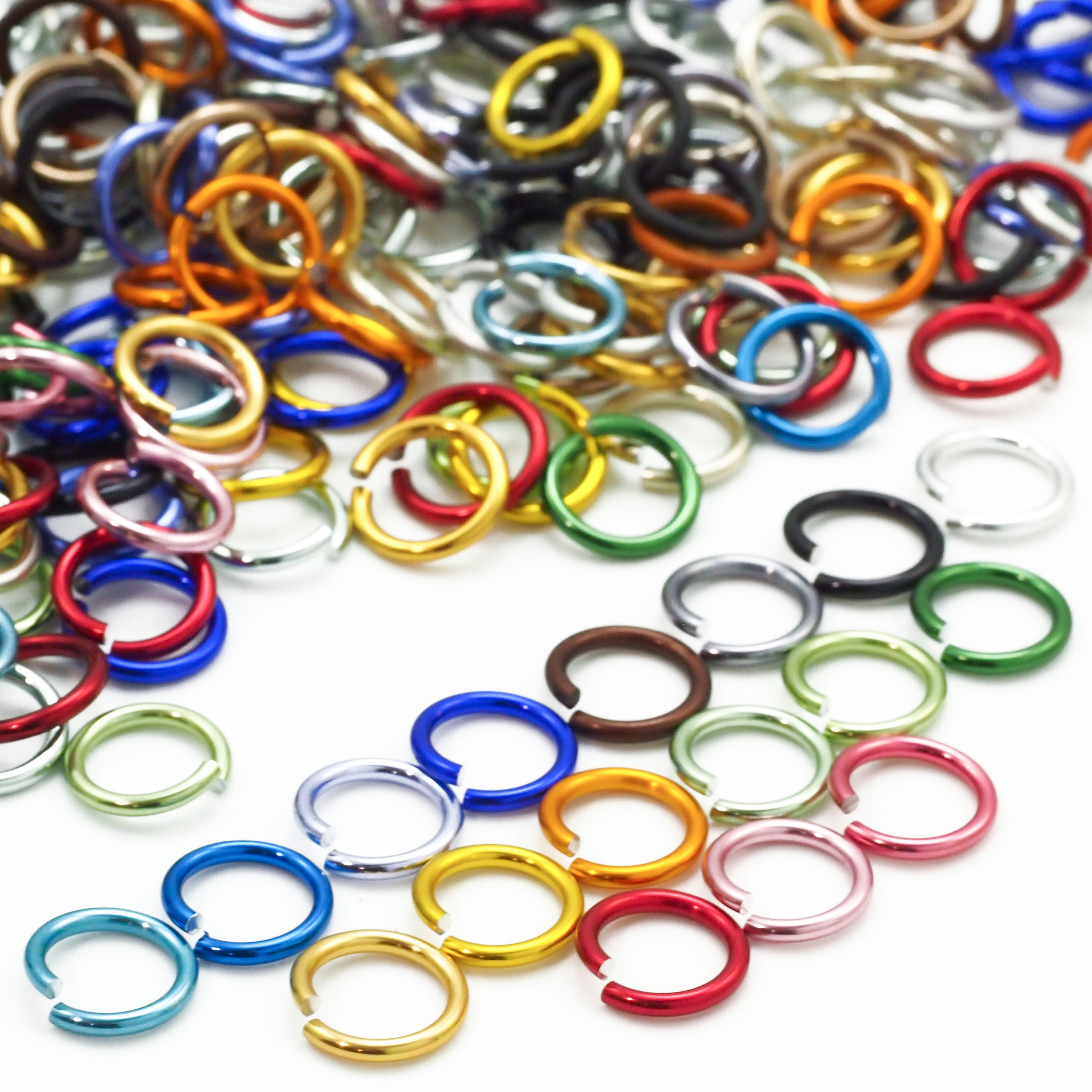 100 14 gauge Anodized Aluminum Jump Rings 8.1mm ID