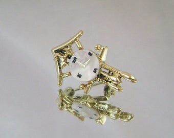 SALE Vintage Brooch Mother of Pearl Cuckoo Clock