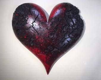 Personalized wood Heart wood carving 50th anniversary present by Gary Burns
