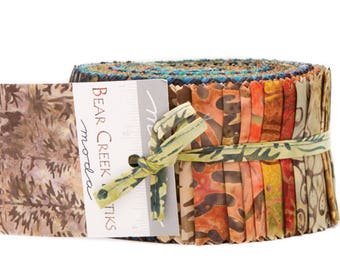 Bear Creek Batiks Jelly Roll by Moda Fabrics 4344JR 40 2.5" x 42" Fabric Strips
