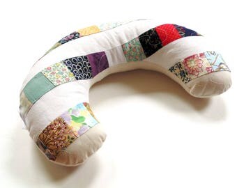 Travel neck pillow, cotton patchwork neck pillow, airline pillow neck support pillow, car headrest, travel cushion, car sleeping pillow