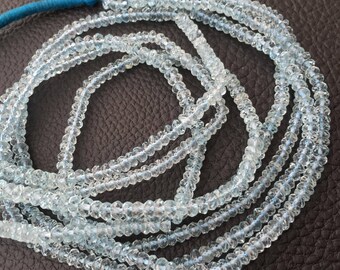 8 Inch,Gorgeous Quality, AAA SKY BLUE Topaz Micro Faceted Roundels,4mm,Best Price,Superb Item