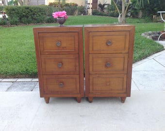 MID CENTURY MODERN NIGHTSTANDs Pair of Modern Night Stands Side Tables Ready for a Re do / Mid Century Modern Style at Retro Daisy Girl