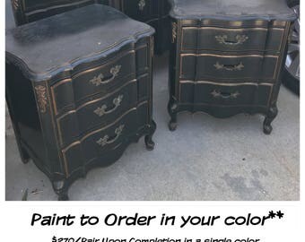 PAINT to ORDER Vintage 3 Drawer Nightstand Pair~ ASCP ~ San Diego