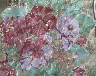 Large Floral Striped Decorator Print X0868