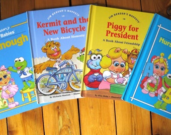 Jim Henson's Muppet Babies Books/Piggy For President/Big Enough/Kermit and the New Bicycle/Nursery Rhymes ABC/ Hardcover
