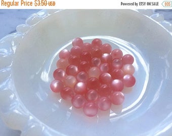 SUMMER SALE Destash Craft Lot of Vintage Salvaged Pink Moonglow Beads From the 1960s for Repurposing
