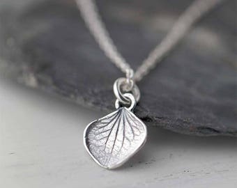 Tiny Petal Necklace | Sterling Silver Necklace | Silver Necklaces for Women | Gift for Women | Gift for Her | Handmade Jewelry by Burnish