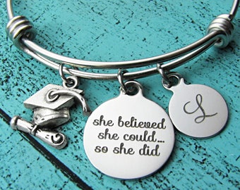 college graduation gift, for graduate, high school graduation gift for her, senior student gift, congrats, she believed she could so she did