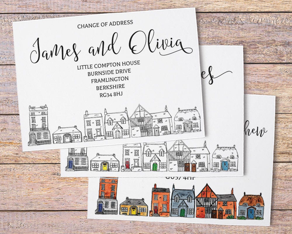 Custom Moving Announcement Cards Change of Address New Home
