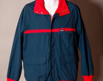 Vintage WOOLRICH navy and red jacket coat - L