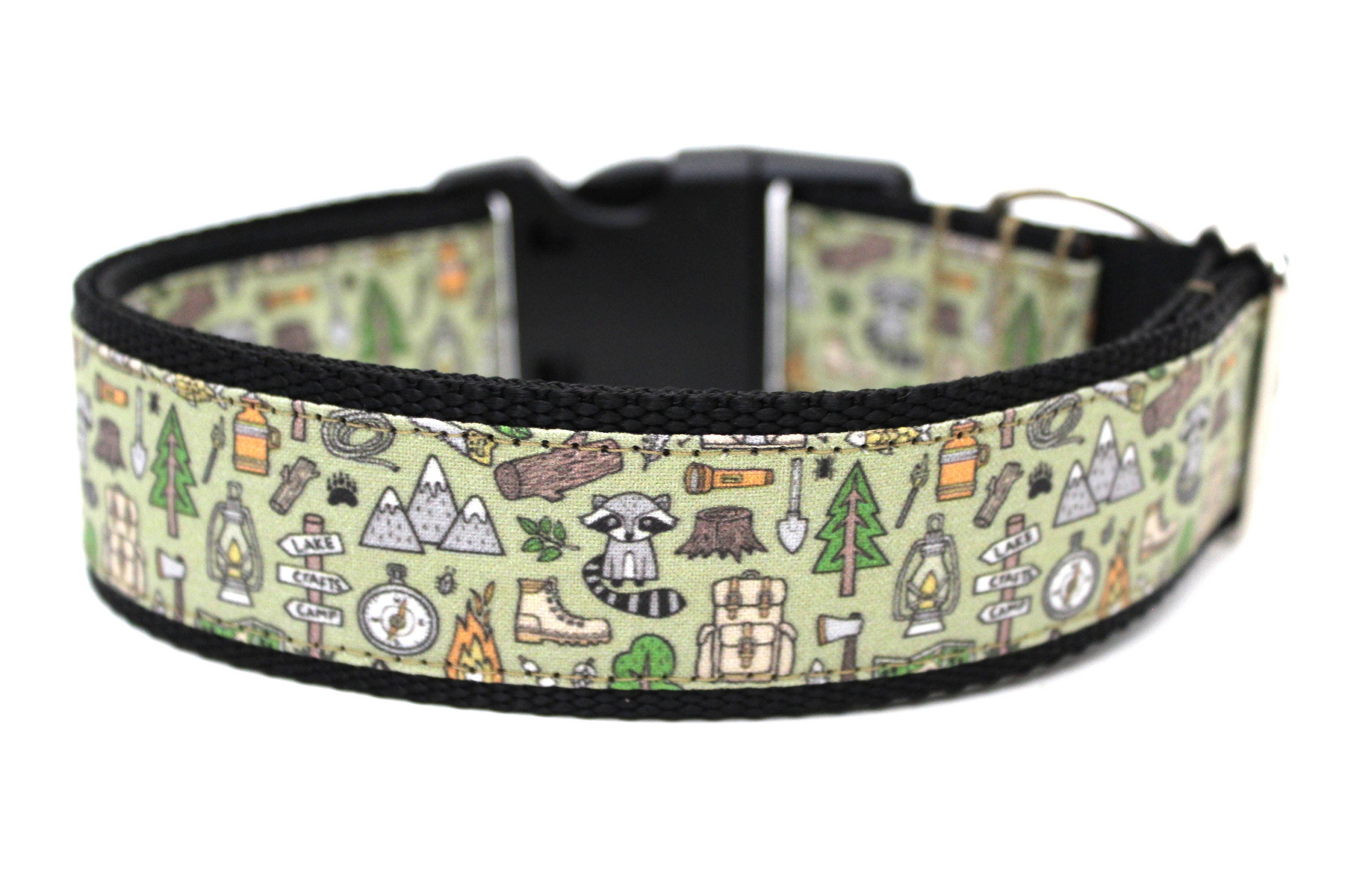 Boy Dog Collar 3/4 1 or 1.5 Camping Dog