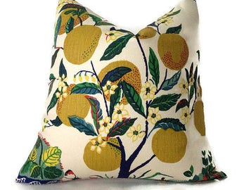 Schumacher Citrus Garden Pillow Cover Decorative Throw Pillow, Accent Pillow, Home Decor