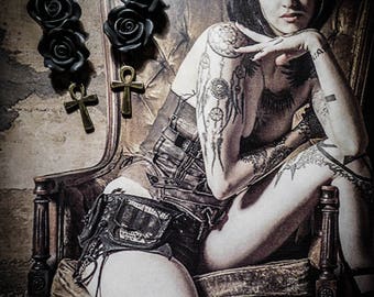 "Black roses Cleopatra" Egyptian earrings