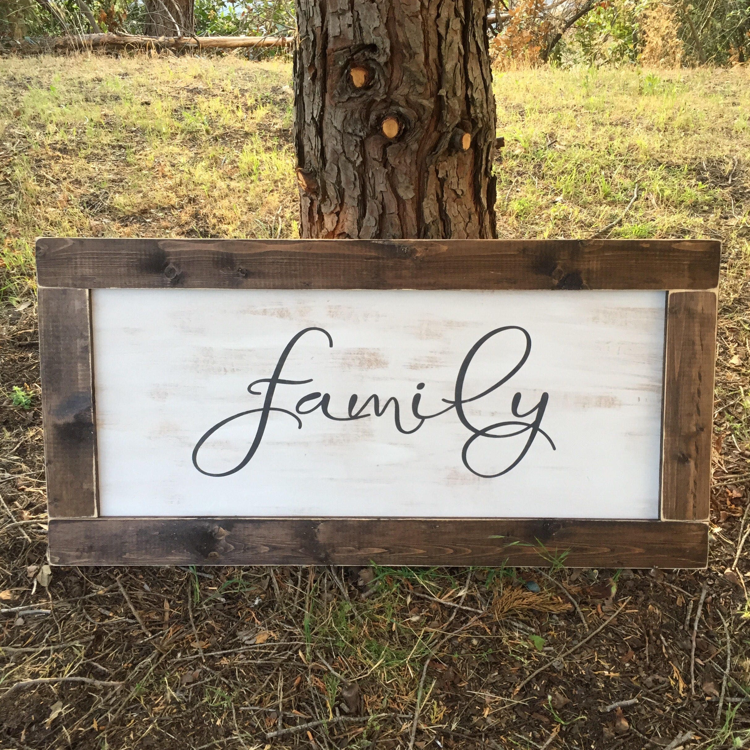 EXTRA LARGE family sign rustic farmhouse handmade sign