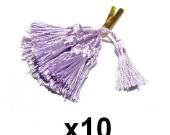 10 purple mauve tassel charms tassels 4.5 / 5cm