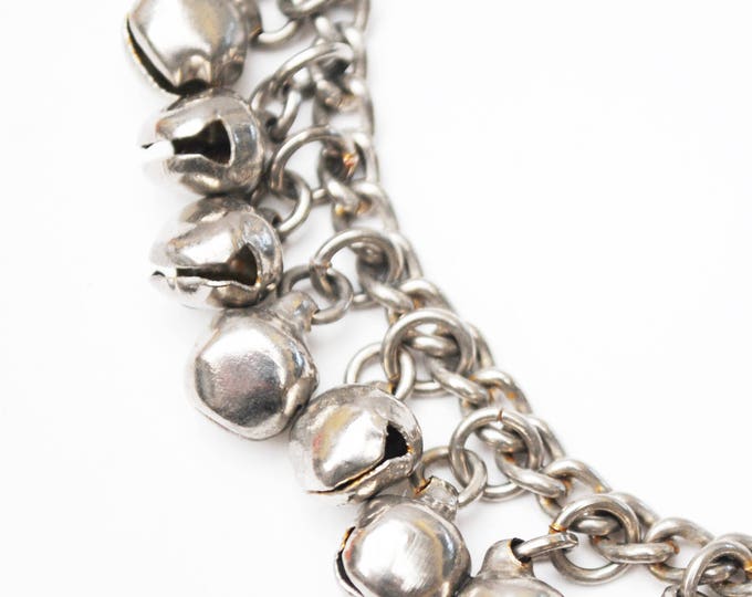 Silver cha cha ball Bracelet Anklet - dangle balls- Gypsy - 9 inches long - sterling clasp.