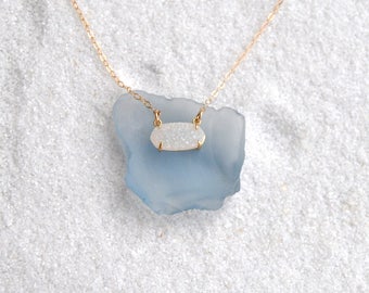 Kendra Style Druzy 14k Gold-filled chain Necklace