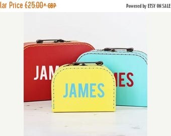 ON SALE Personalised Retro Suitcase Storage Box Trio - Display Decor Craft Decoration Prop P108