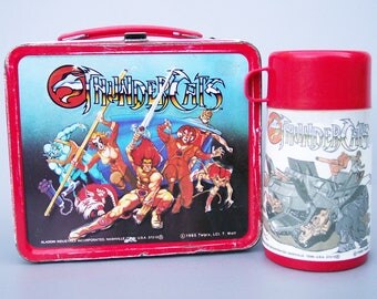 Vintage 1985 Thundercats Metal Lunchbox with Thermos Very Rare