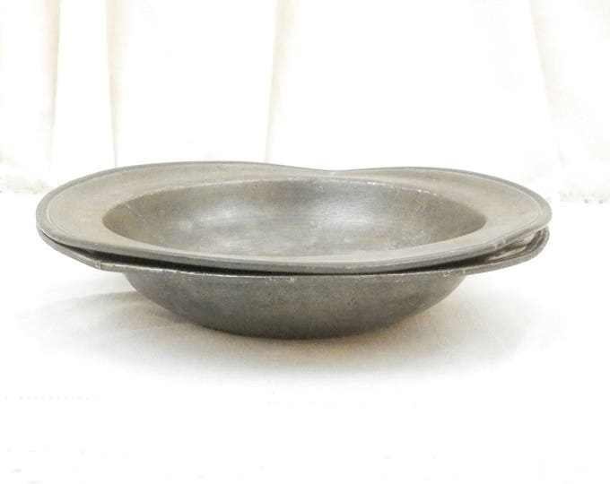 2 Antique French Pewter Dish / Platter / Plate Circa 18th Century, Pair of Metal Soup Bowls from France, Brocante Kitchen Retro Decor, Prop 2 Antique French Pewter Dish / Platter / Plate Circa 18th Century, Pair of Metal Soup Bowls from France, Brocante Kitchen Retro Decor, Prop