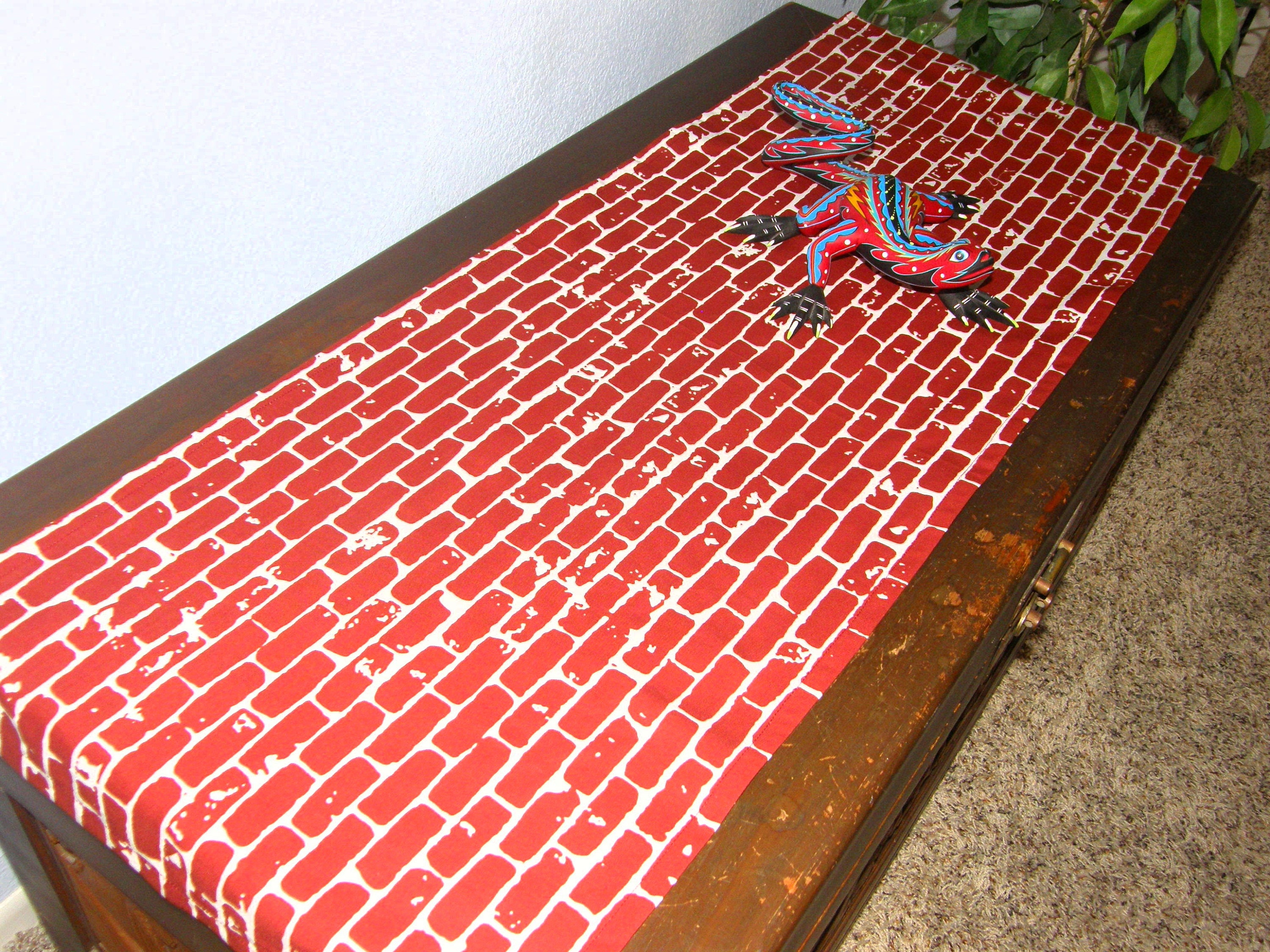 Brick Table Runner Brick printed cotton brick coloring