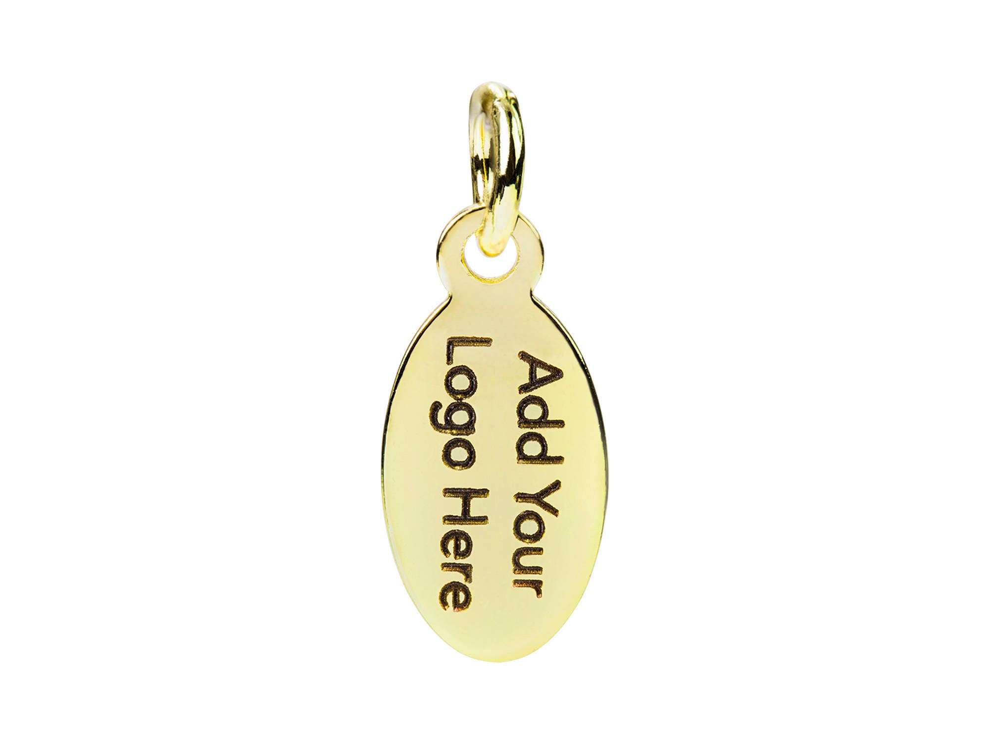 14K Gold Plated Custom Jewelry Tag Laser Engraved Logo on