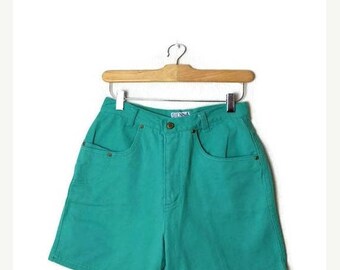 ON SALE Vintage Mint Green High waist Denim Shorts/W25*